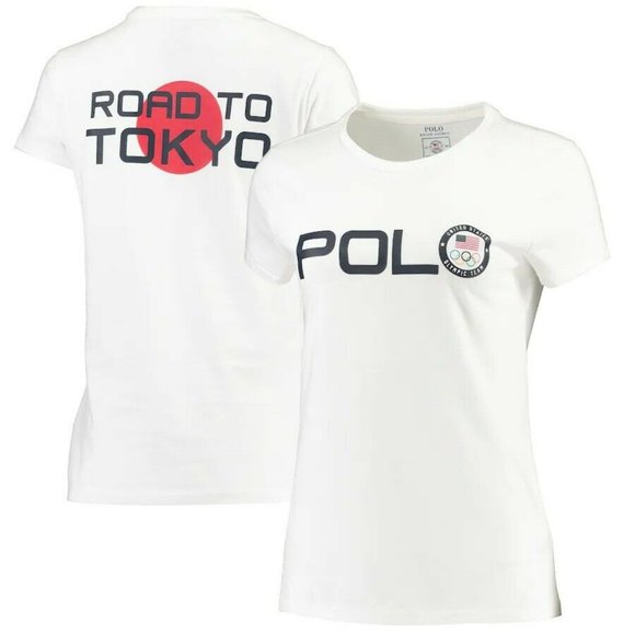 Polo Ralph Lauren White Women's USA 2020 Summer Olympics T-Shirt - Picture 1 of 3